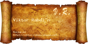 Viktor Rabán névjegykártya